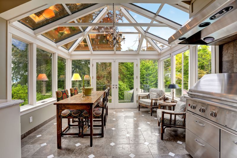 Sunroom with Large Windows